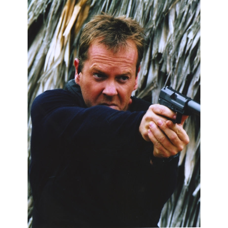 Kiefer Sutherland Pointing a Gun Portrait Photo Print Image 1