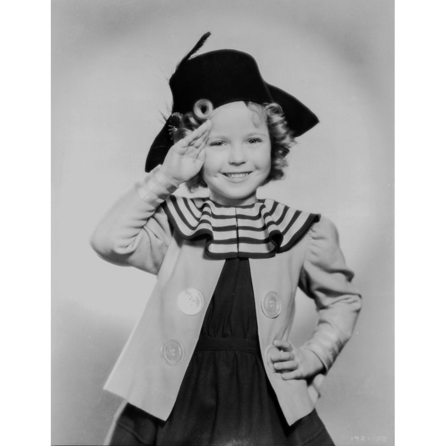 Shirley Temple Saluted in Black Hat Photo Print Image 1