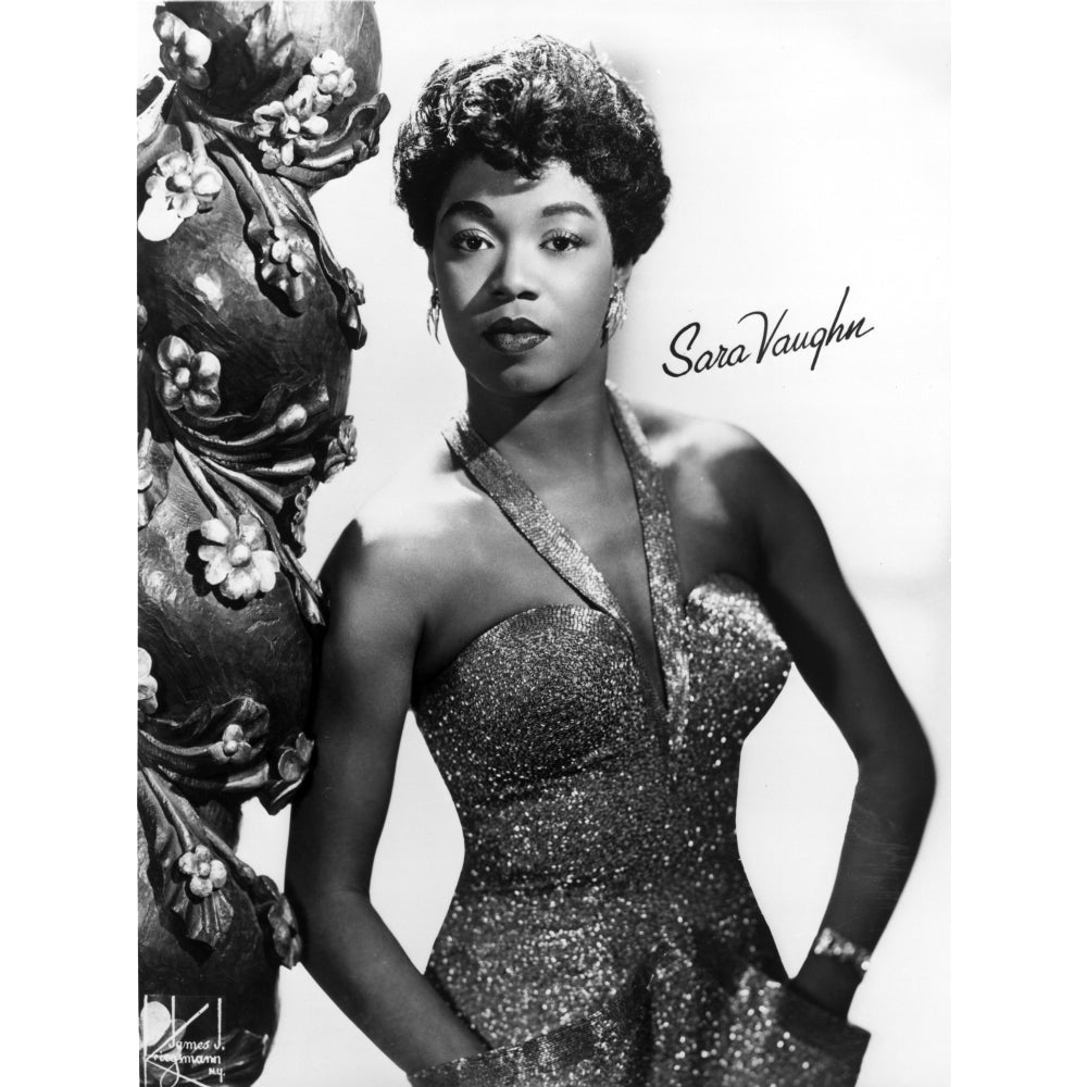 Sarah Vaughan Posed wearing Gown Photo Print Image 1