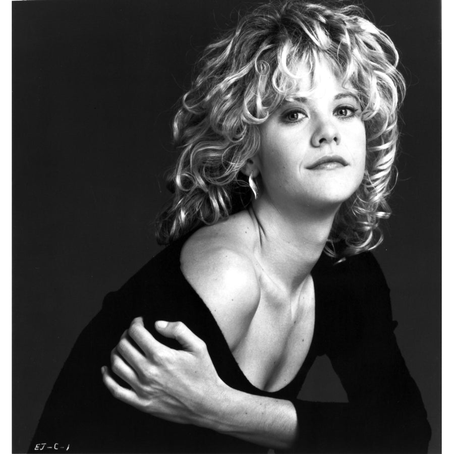 Meg Ryan Portrait wearing Sexy Black Blouse Photo Print Image 1