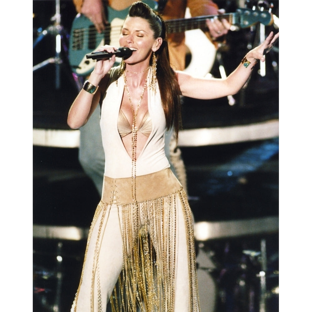 Shania Twain Portrait in Sexy White Outfit Photo Print Image 1