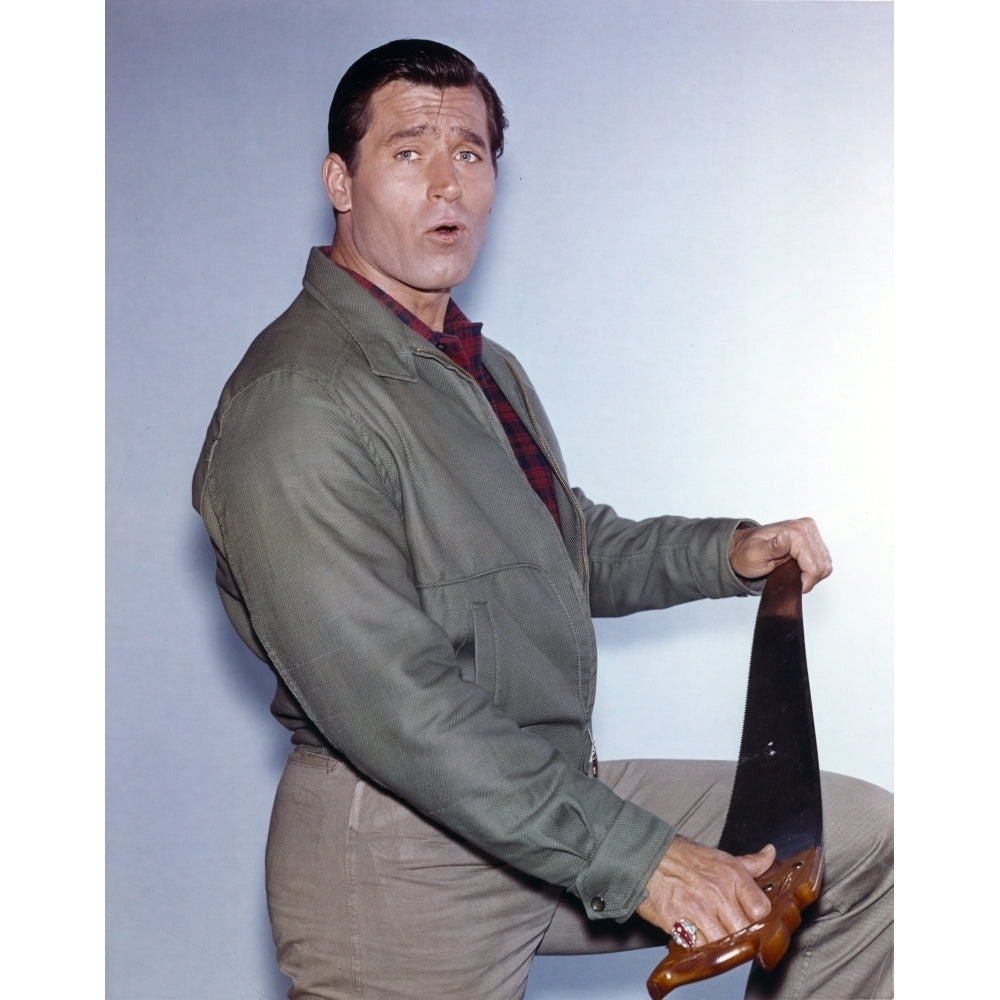 Clint Walker Portrait in Green Coat Photo Print Image 1