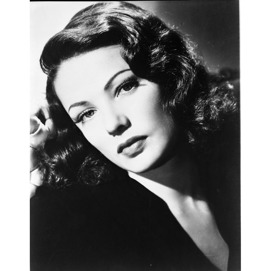 Gene Tierney Posed in Black Dress with a Straight Face Photo Print Image 1