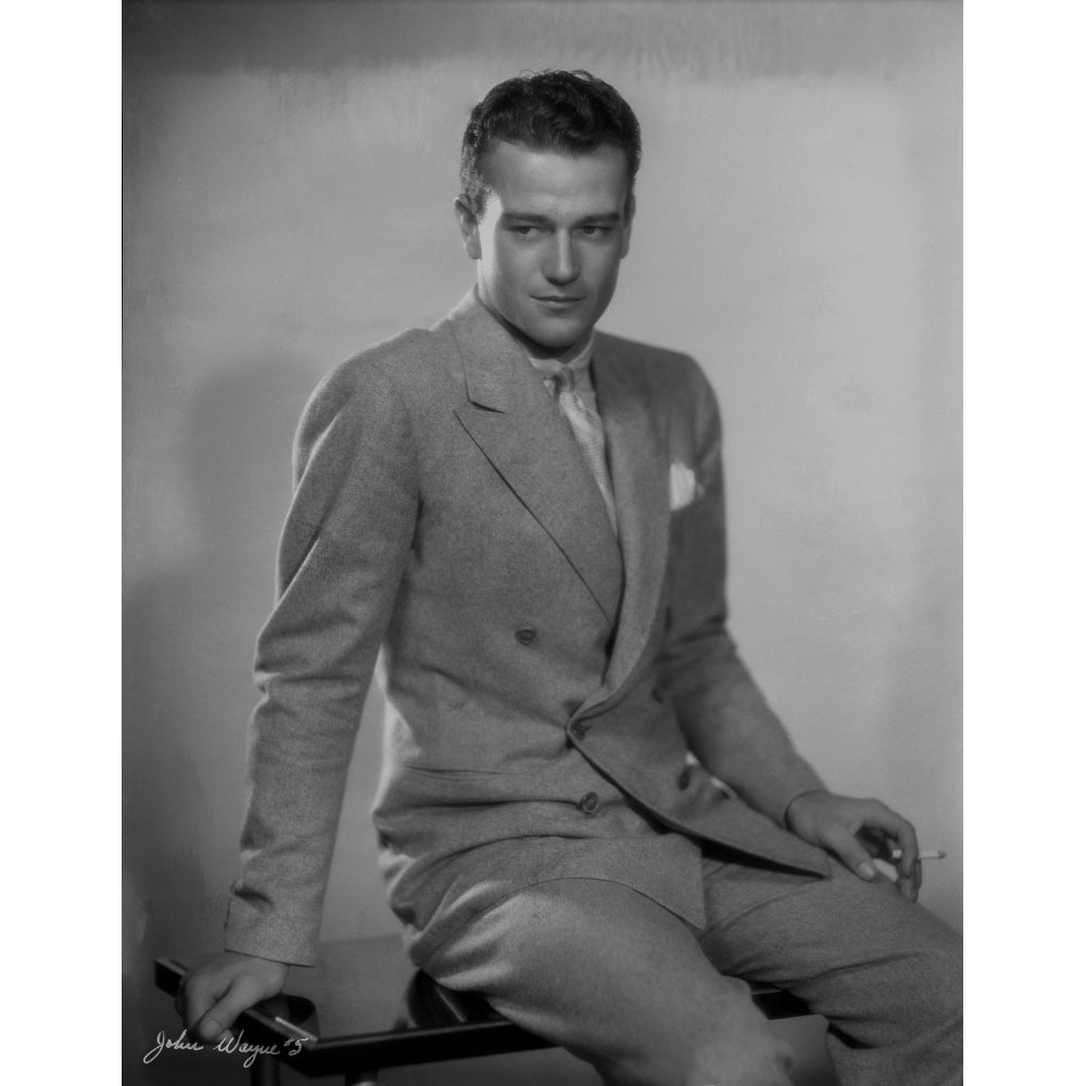 John Wayne wearing a Grey Suit and a Pants Photo Print Image 1