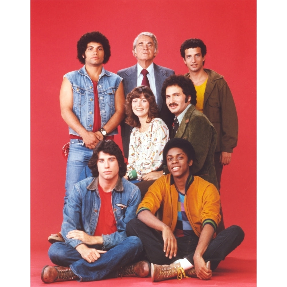 Welcome Back Kotter Group Picture in Red Background Photo Print Image 1