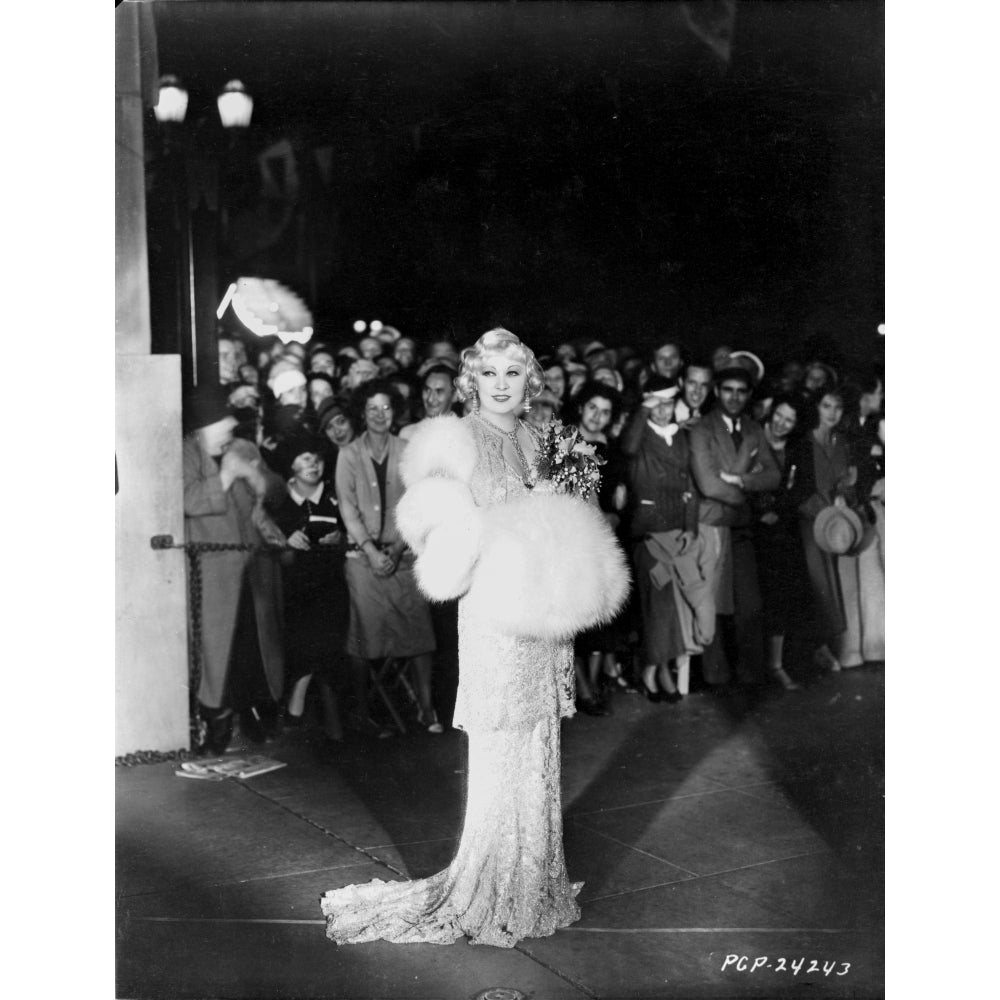 Mae West Posed in Black and White Photo Print Image 1