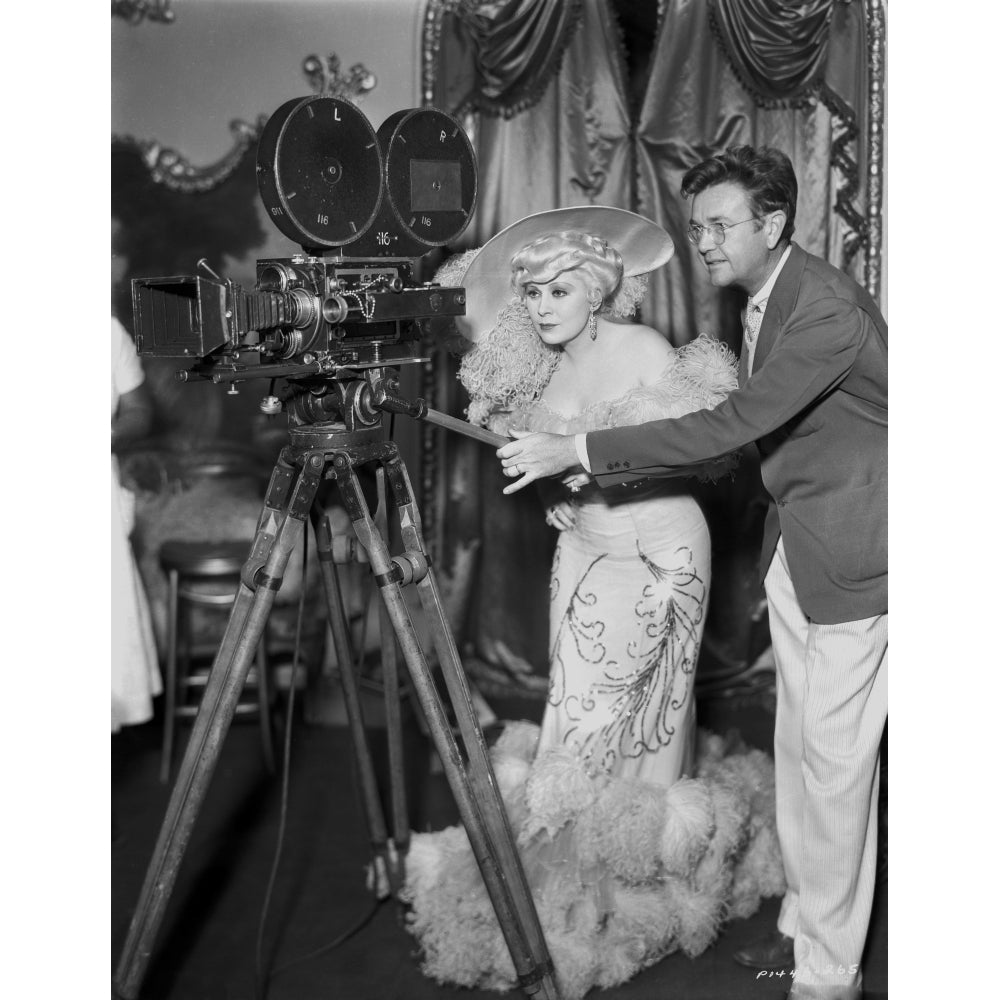 Mae West Posed in a Dress with Camera Photo Print Image 1