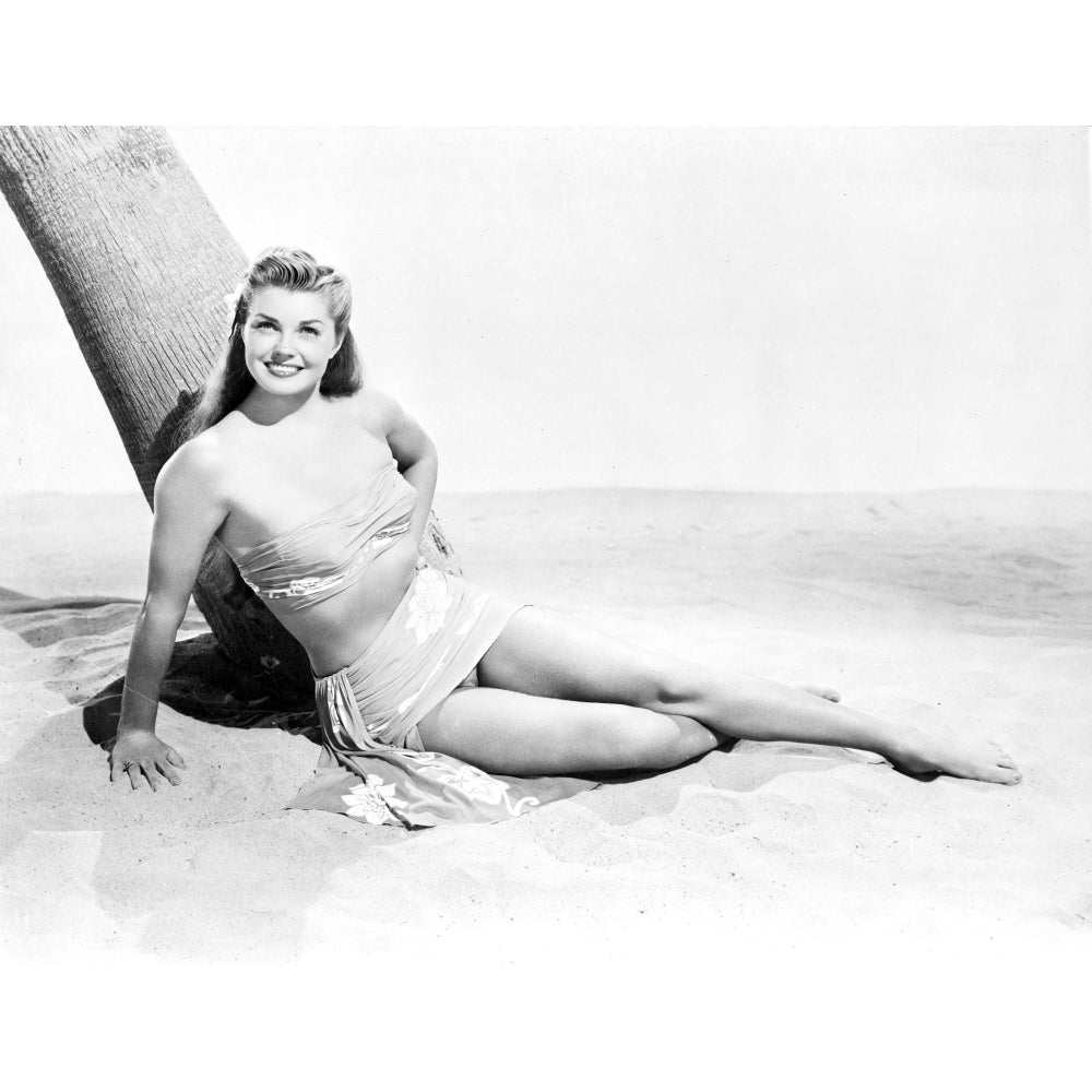 Esther Williams sitting Under The Tree in Black and White Photo Print Image 1