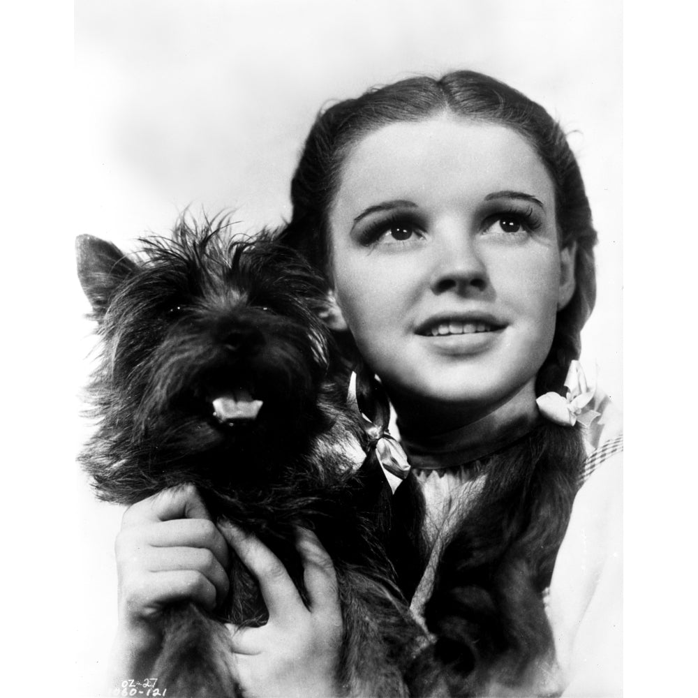 Dorothy Gale Holding Toto Wizard of Oz - Photograph Black and White Photo Print Image 1