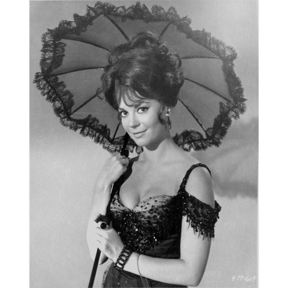 Natalie Wood posed and Holding an Umbrella Photo Print Image 1