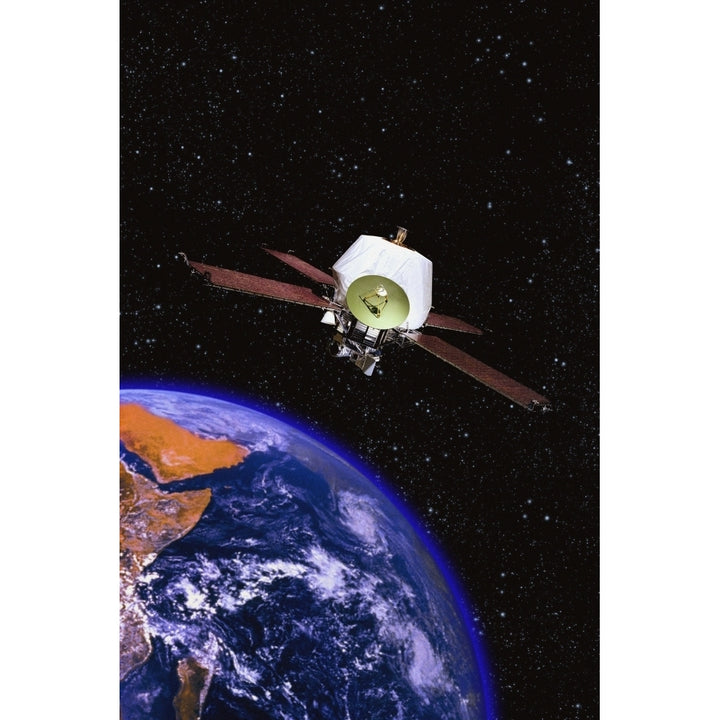 Satellite Orbiting The Earth Poster Print Image 1