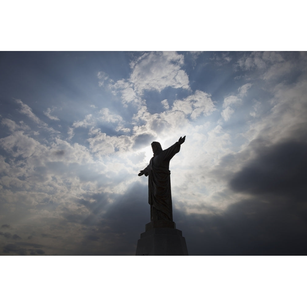 Statue at Holy Redeemer Catholic Cemetery; Georgetown Ontario Canada Poster Print by Ron Bouwhuis / Design Pics Image 1