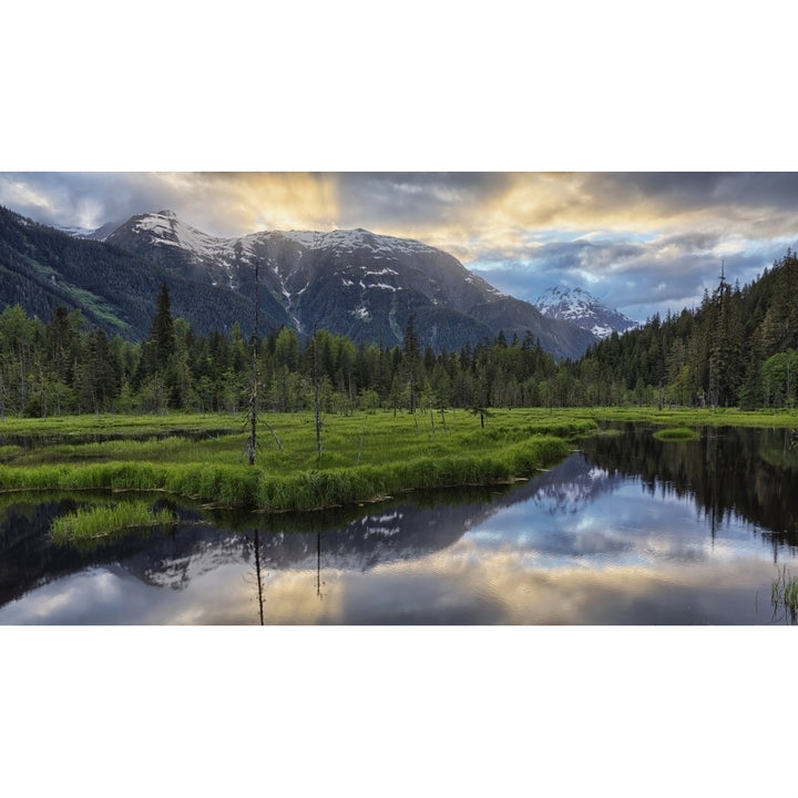 Sunset over the Tongass National Forest near Hyder; Alaska USA Poster Print Image 1