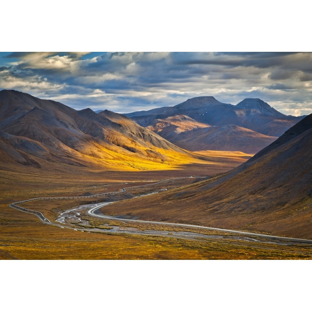 Sunset lighting Brooks Range at Chandalar Shelf viewed from Atigun Pass between Gates of the Arctic National Park and Image 2