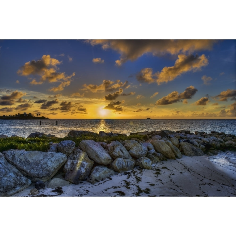 Sunset over Dickenson Bay; St. Johns Antigua West Indies Poster Print Image 2