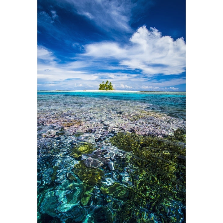 An island that forms part of the marine park near the Tuvalu mainland; Tuvalu Poster Print Image 2