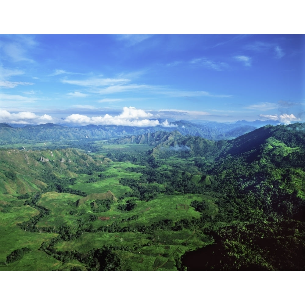 Aerial view of the Highlands; Papua Guinea Poster Print Image 1