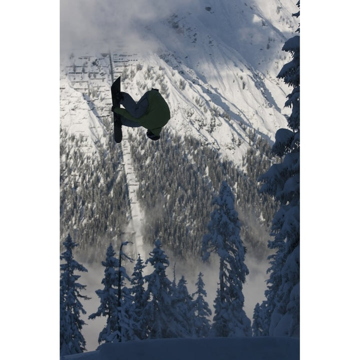 Professional snowboarder Frederik Kalbermatten in the Arlberg mountains Austria Poster Print by Dean Blotto Gray / De Image 1