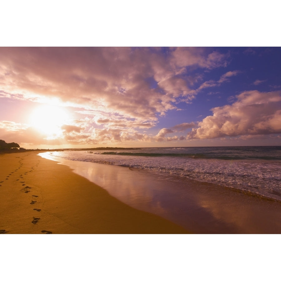 Sunrise On Kealia Beach; Kauai Hawaii United States Of America by Kicka Witte / Design Pics Image 1