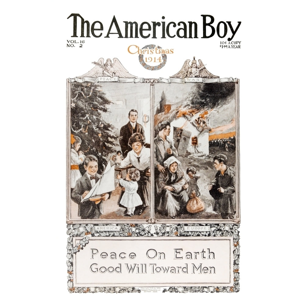 Historic The American Boy cover with illustration from 20th century. Poster Print Image 1