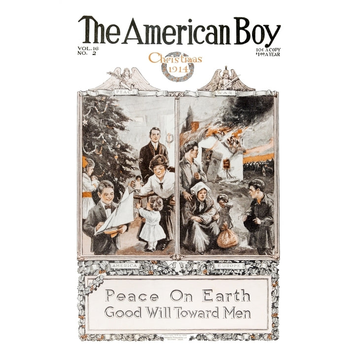 Historic The American Boy cover with illustration from 20th century. Poster Print Image 2