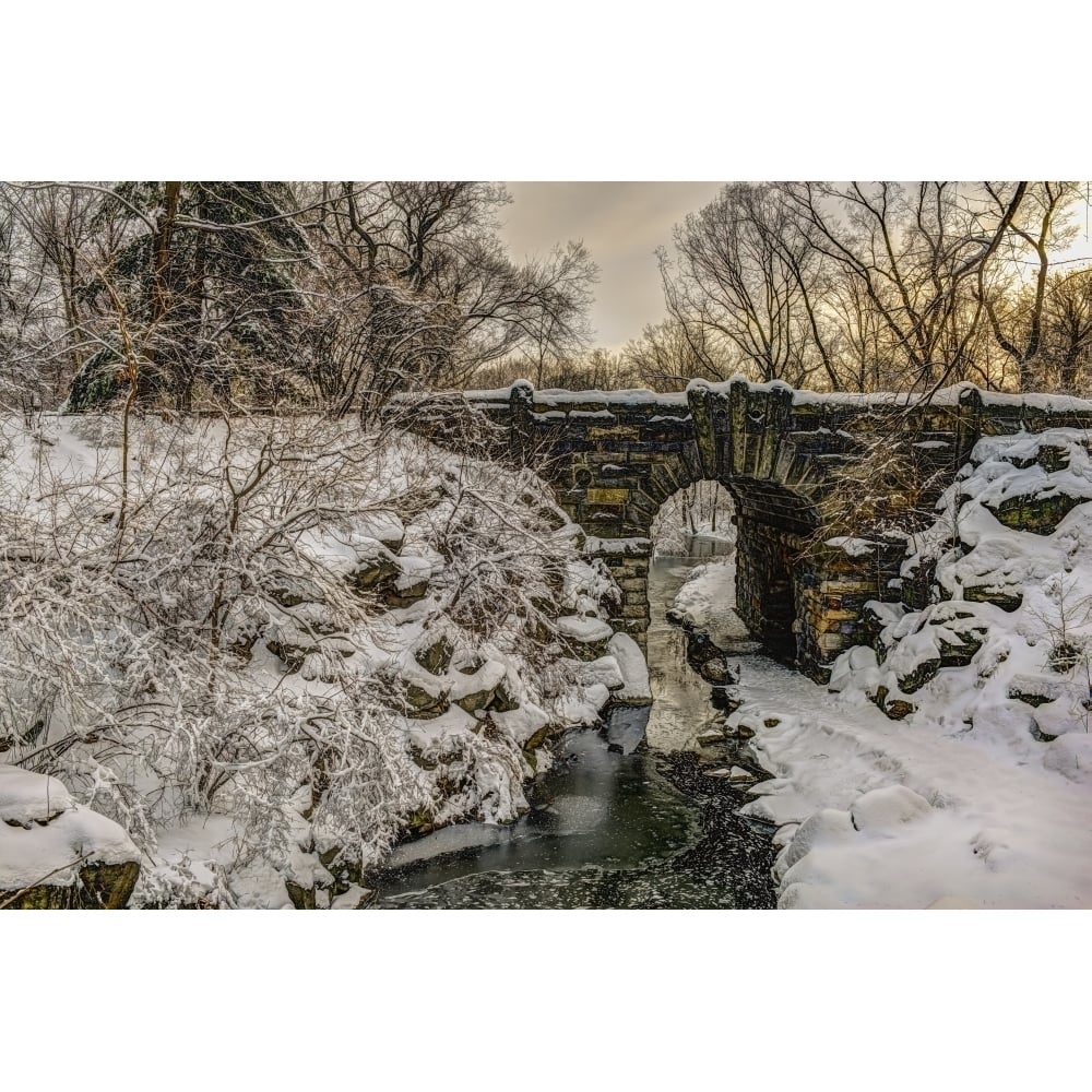 Snow-covered Glen Span Arch Central Park; York City York United States of America Poster Print Image 1