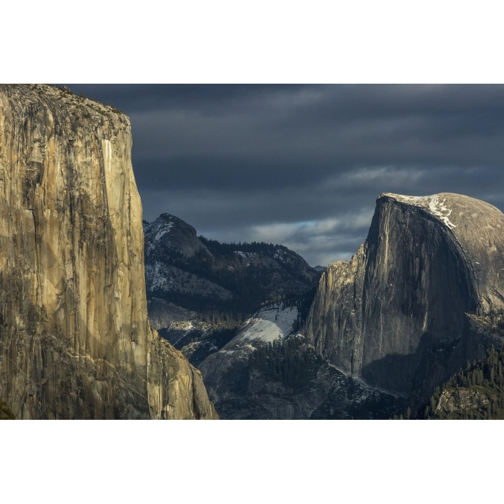 El Capitan and Half Dome in late afternoon winter light as seen from Turtleback Dome in Yosemite National Park; Califor Image 2