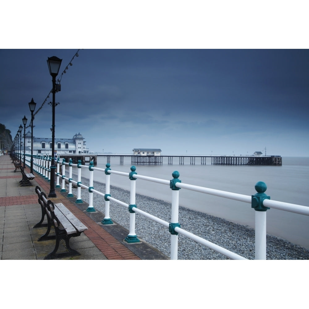 Promenade and pier in Penarth town outside Cardiff in South Wales; Penarth Wales Poster Print Image 2