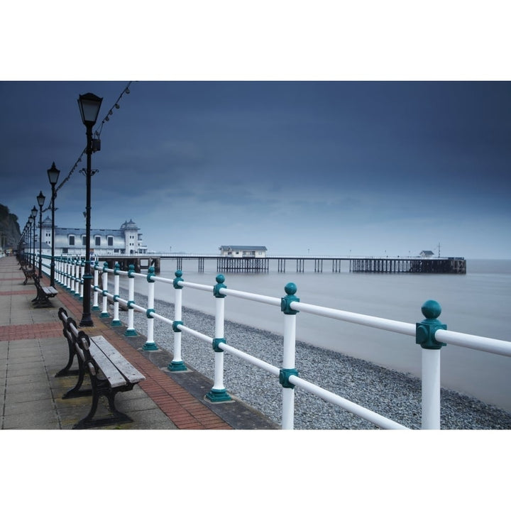 Promenade and pier in Penarth town outside Cardiff in South Wales; Penarth Wales Poster Print Image 1