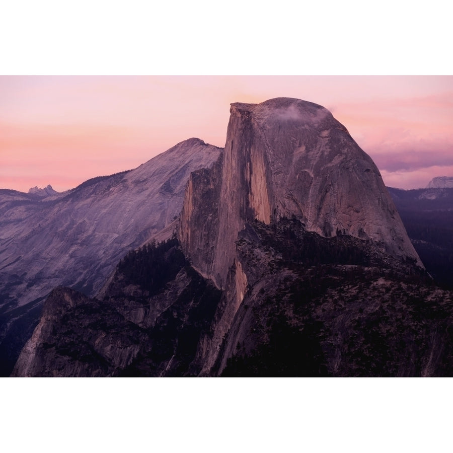 Sunset on Half Dome as seen from Glacier Point Yosemite National Park; California United States of America Image 1