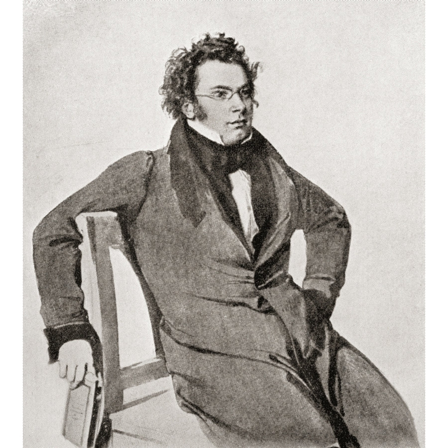 Franz Peter Schubert 1797 ___ 1828. Austrian Composer. After The Watercolour By Wilhelm August Rieder. From Franz Image 1