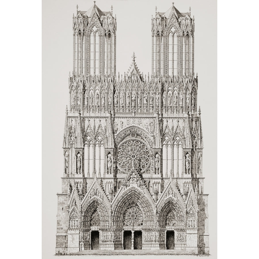 Notre-Dame De Reims Cathedral Reims France. From Kunstgeschichte In Bildern Published 1902. by Ken Welsh / Design Image 1