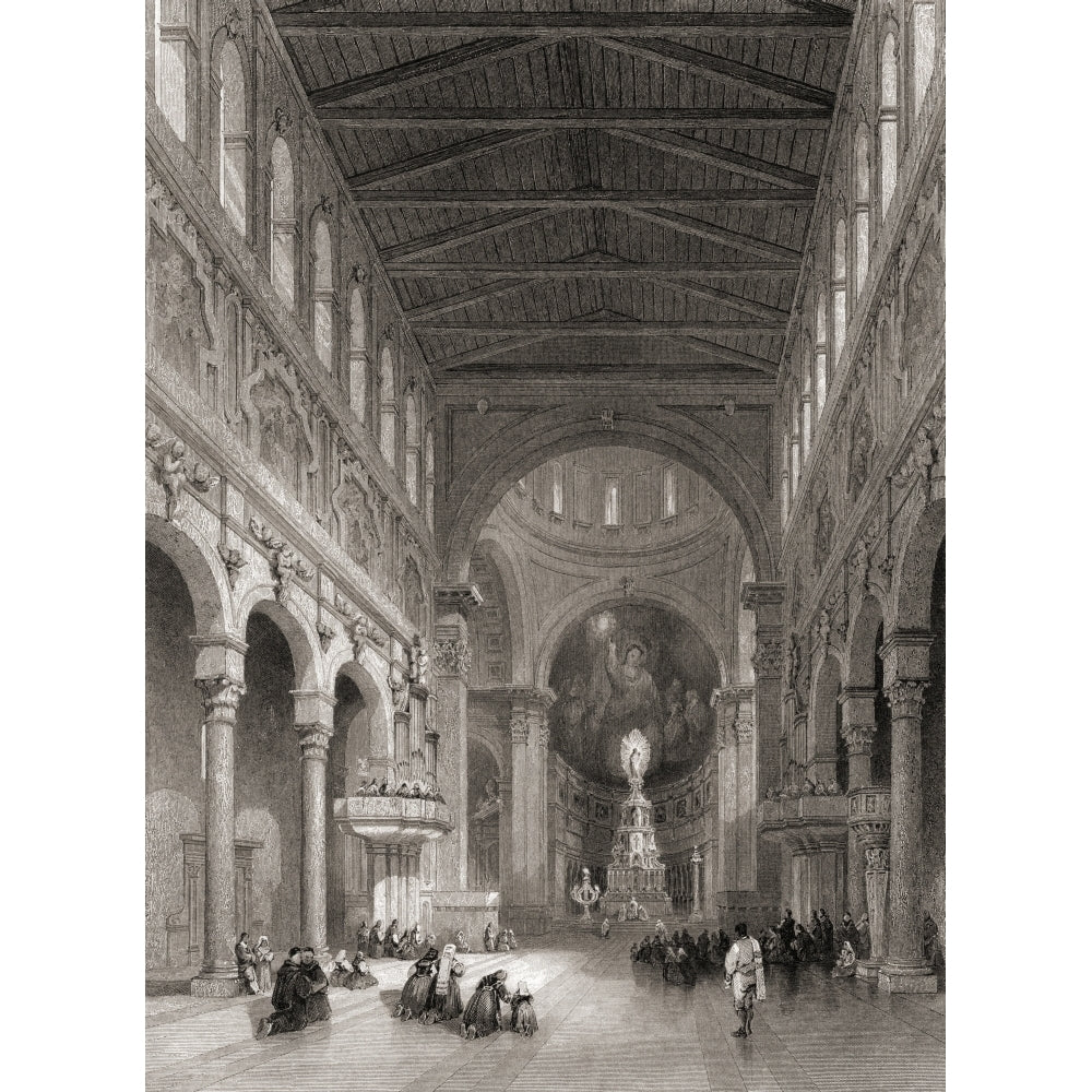 Interior Of The Cathedral At Messina Sicily Italy. From A 19th Century Engraving. by Ken Welsh / Design Pics Image 1