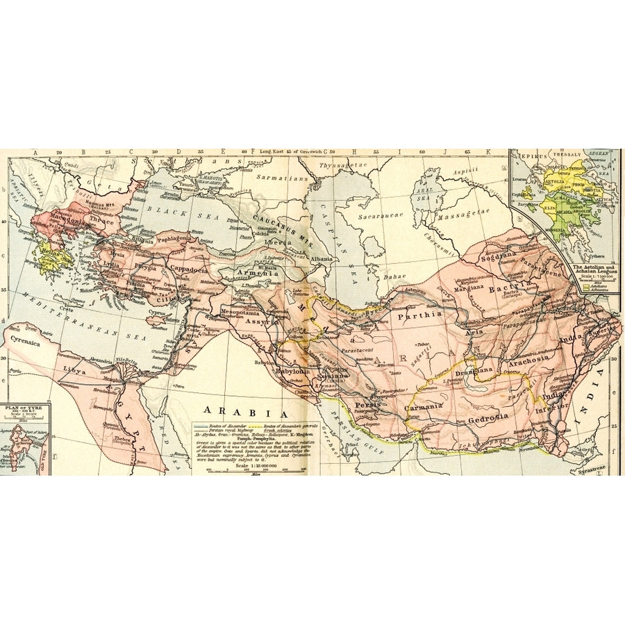 Map Of The Macedonian Empire 336 - 323 B.c. From Historical Atlas Published 1923. by Ken Welsh / Design Pics Image 1