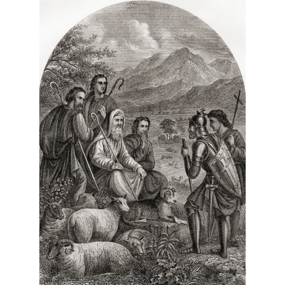 Christian And Hopeful Meet The Shepherds. From The Pilgrims Progress By John Bunyan. 19th Century Print. by Ken Welsh / Image 1