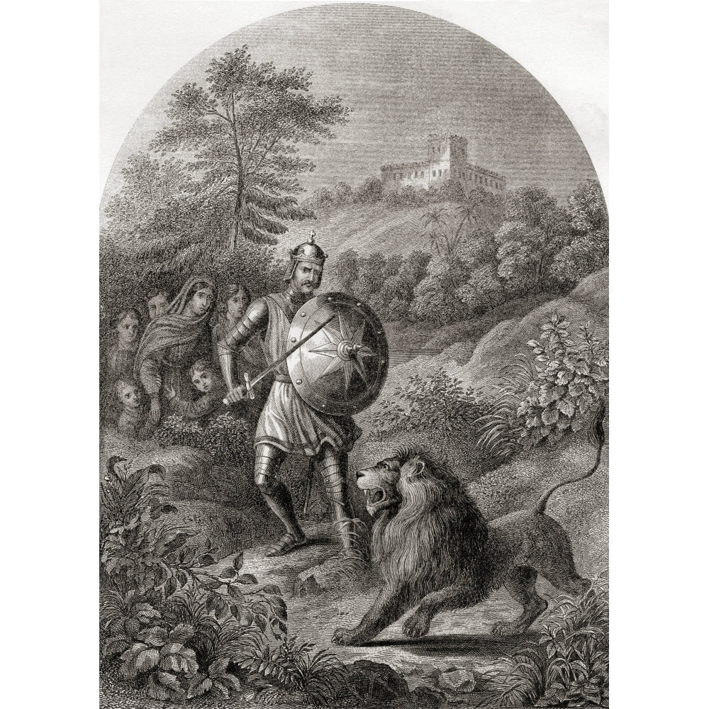 Greatheart Defending Christiana In The Valley. From The Pilgrims Progress By John Bunyan. 19th Century Print. by Ken Image 1