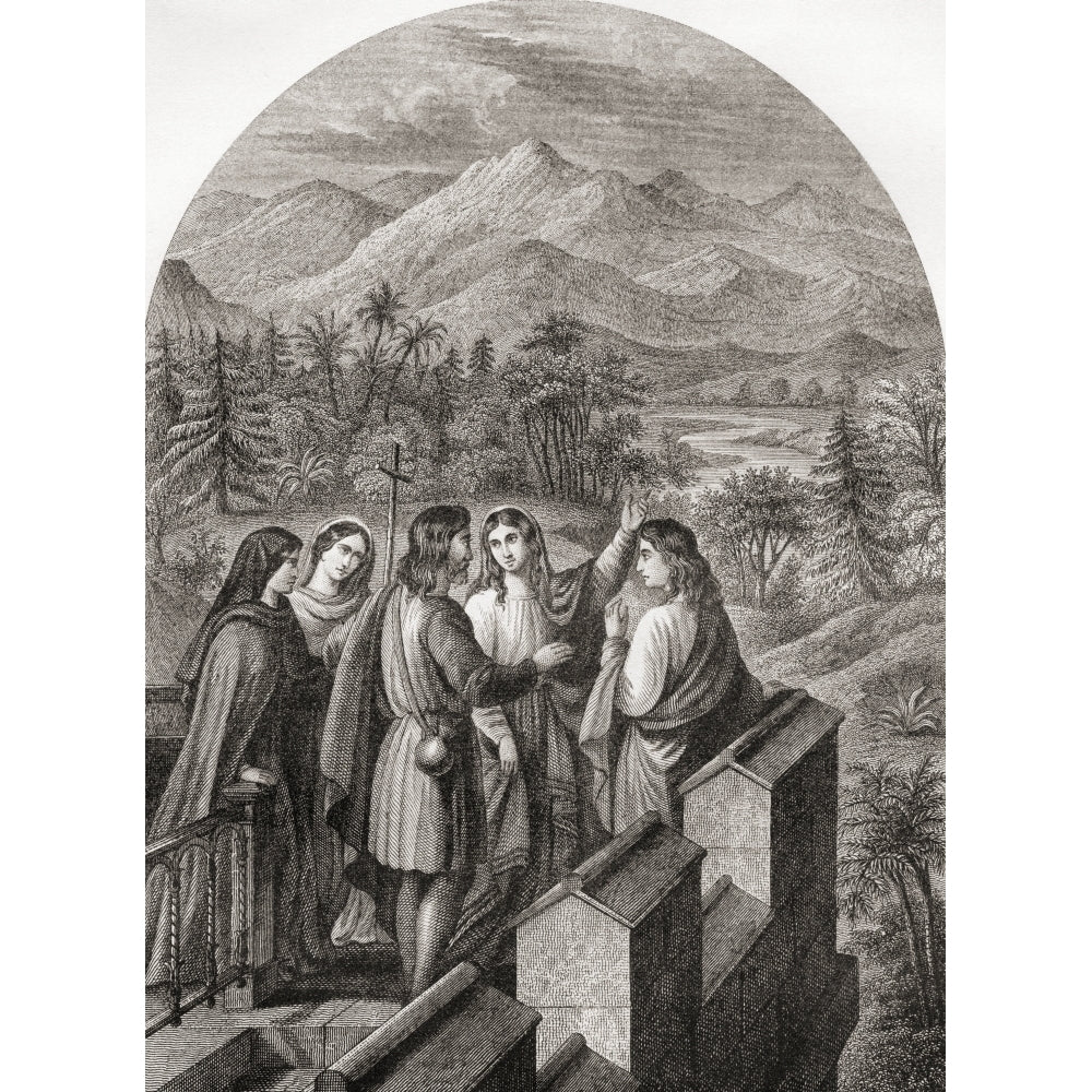 The Delectable Mountains From The Housetop. From The Pilgrims Progress By John Bunyan. 19th Century Print. by Ken Welsh Image 1