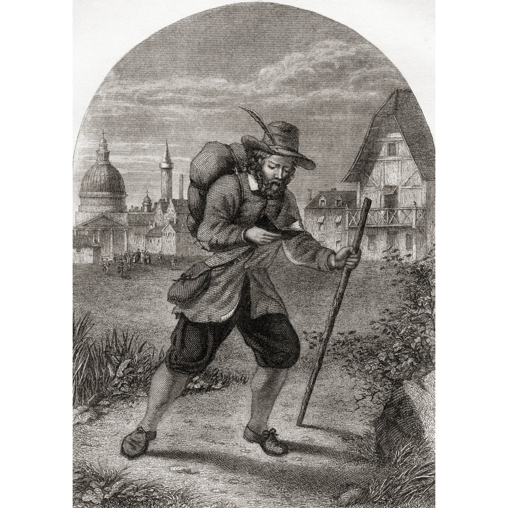 Christian Leaving The City Of Destruction. From The Pilgrims Progress By John Bunyan. 19th Century Print. by Ken Welsh / Image 1