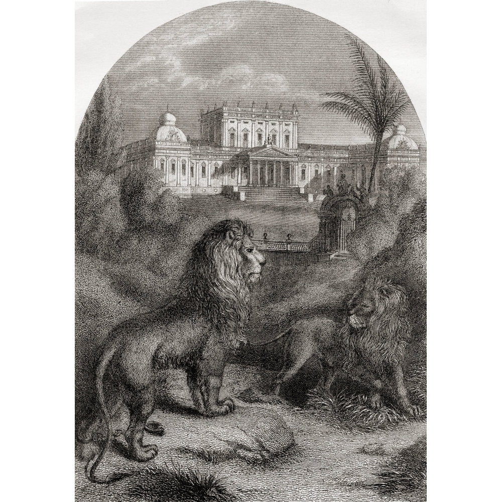 The Palace Beautiful. Lions In The Way. From The Pilgrims Progress By John Bunyan. 19th Century Print. by Ken Welsh / Image 1