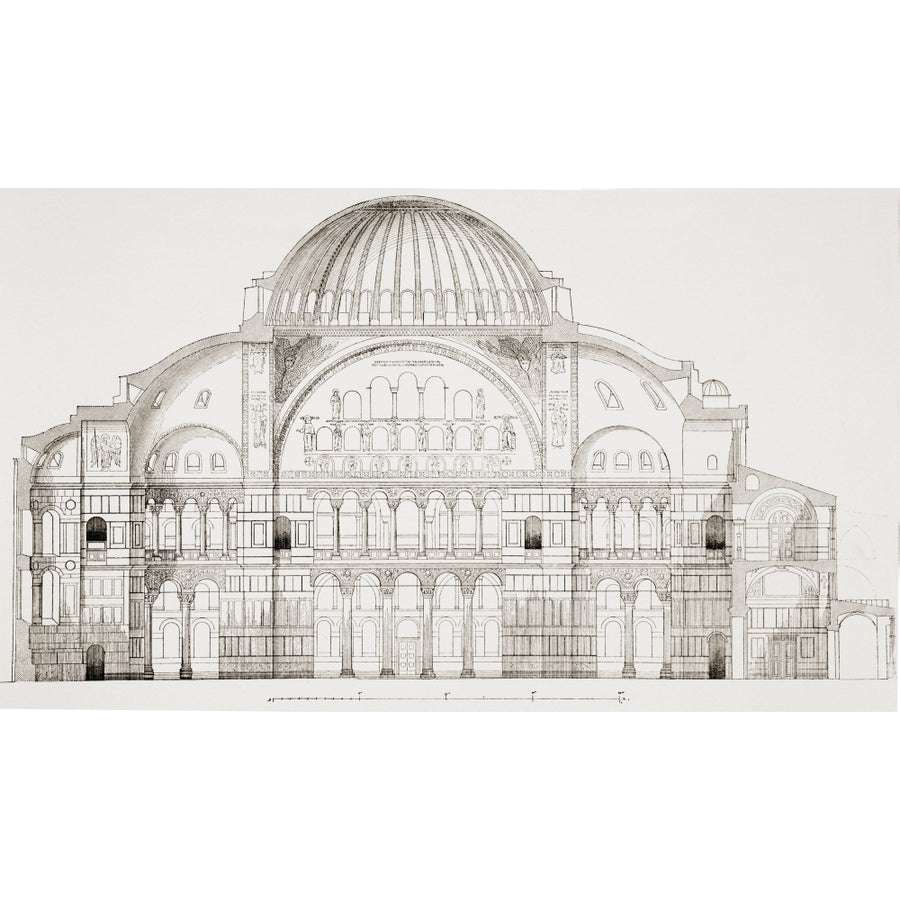 A Section Of The Original Architecture Of Hagia Sophia Istanbul Turkey. From Kunstgeschichte In Bildern Published 1902. Image 1