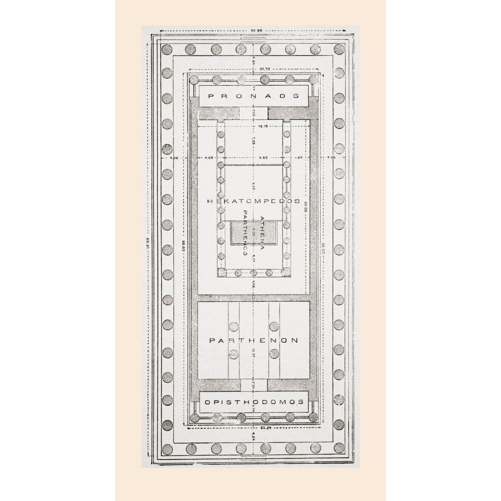 Floor Plan Of The Parthenon Athenian Acropolis Greece After Wilhelm Drpfeld From Kunstgeschichte In Bildern Published Image 1