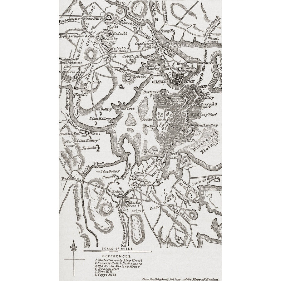 Map Of Boston And Its Environs In 1775-1776. From The History Of Our Country Published 1900. by Ken Welsh / Design Pics Image 1