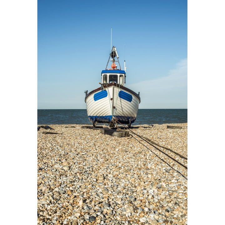 A boat on a shingle beach; Dungeness Kent England Poster Print Image 2