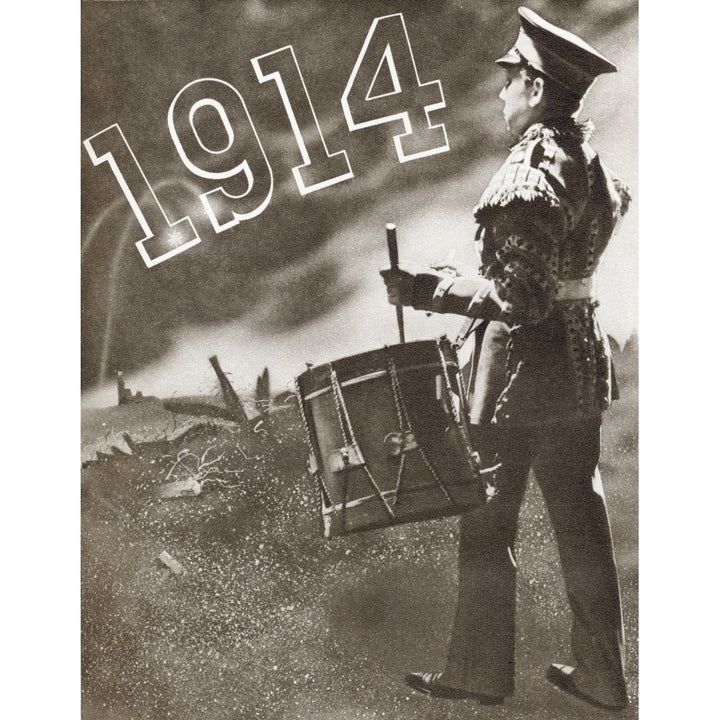 The Drums of War. Introduction to the year 1914 from The Story of 25 Eventful Years in Pictures published 1935. Poster Image 1