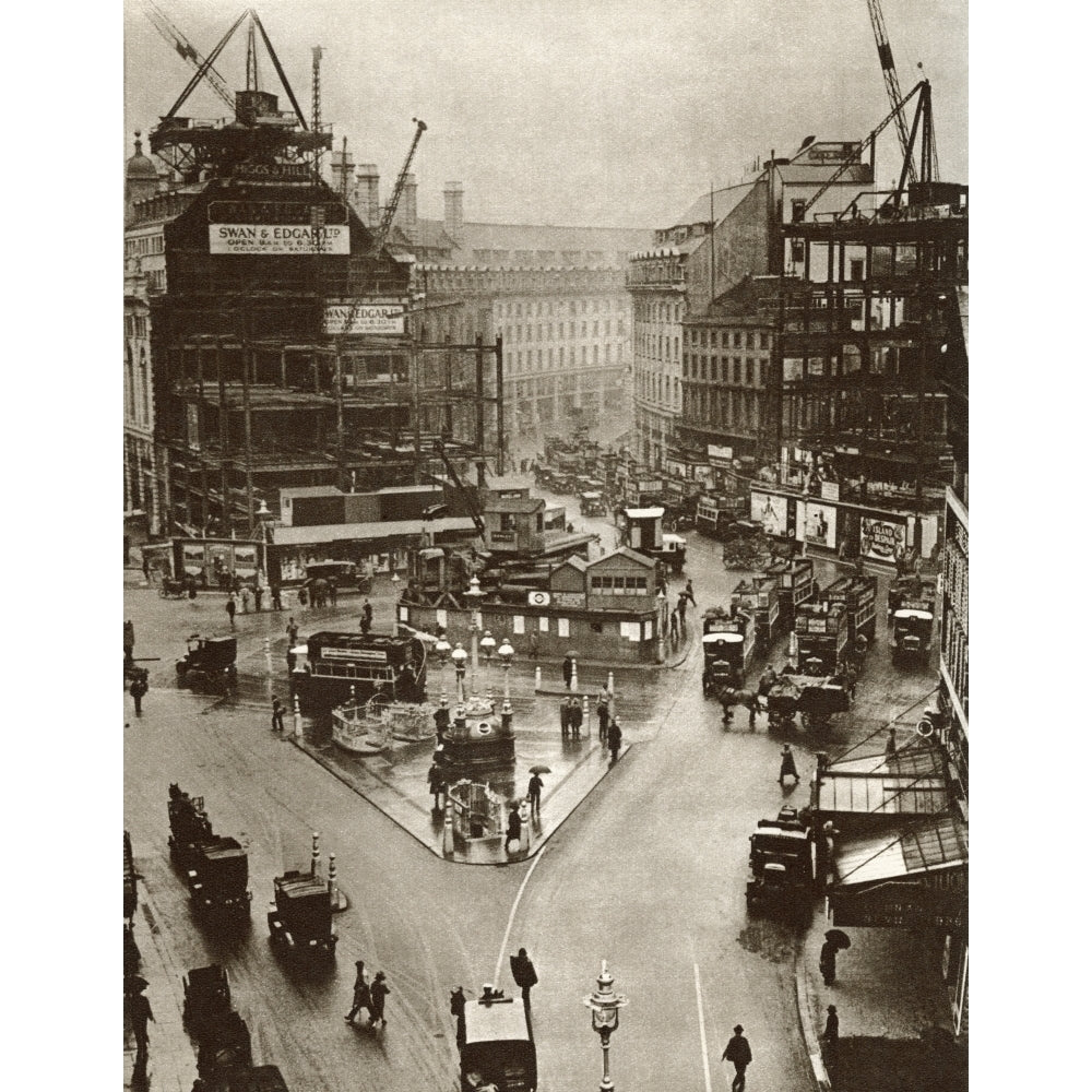 The introduction of the roundabout system in Piccadilly Circus London England in 1926. From The Story of 25 Eventful Image 1