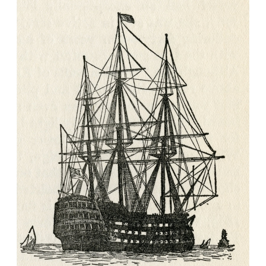 Hms Victory Lord Nelsons Flagship At The Battle Of Trafalgar In 1805. From The Romance Of The Merchant Ship Published Image 1