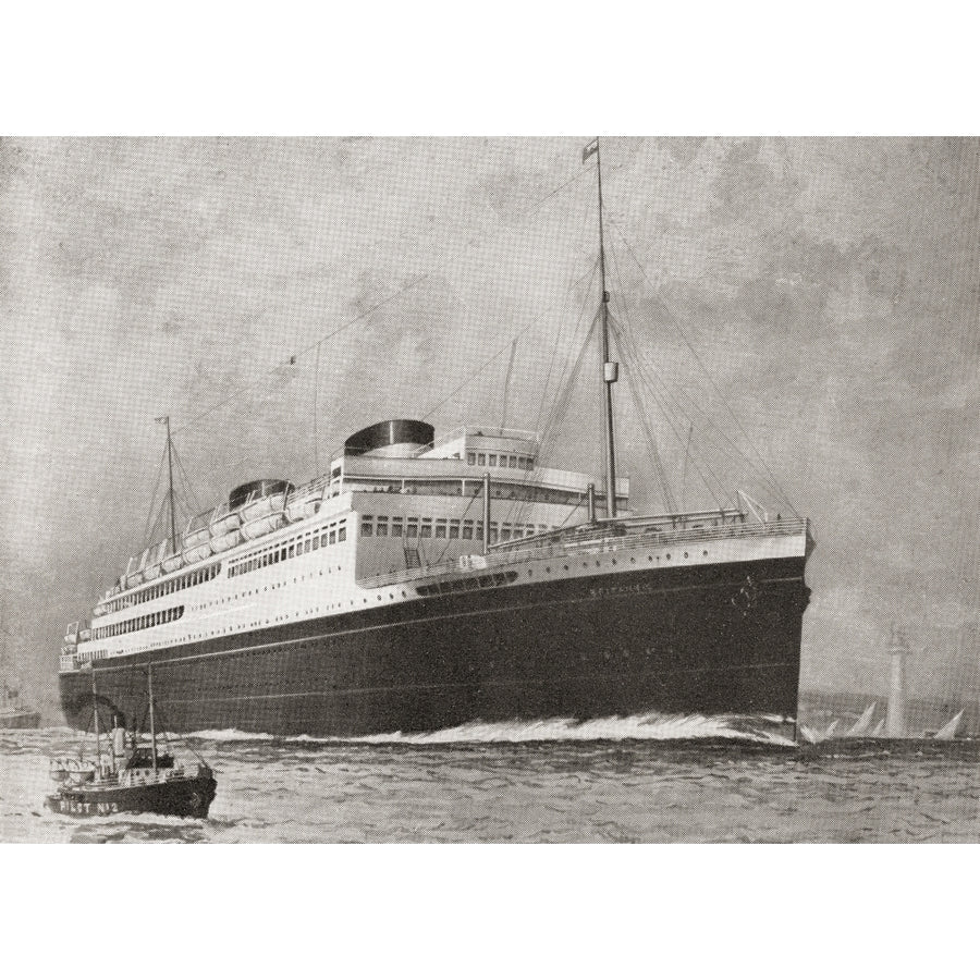 M.v. Britannic Ocean Liner Of The White Star Line. From The Romance Of The Merchant Ship Published 1931. by Hilary Jane Image 1