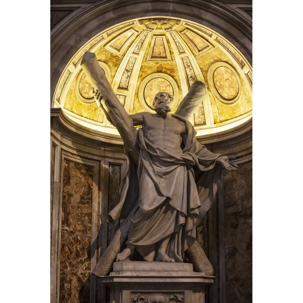 Statue of Saint Andrew St. Peters Basilica; Rome Italy Poster Print Image 1