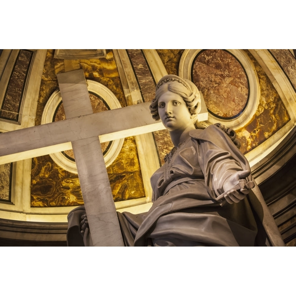 Statue of Saint Helena with a cross St. Peters Basilica; Rome Italy Poster Print Image 1