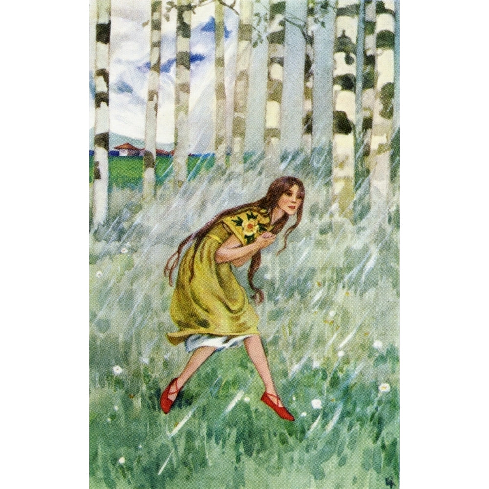 Dance She Did and Dance She Must. Colour illustration by Helen Stratton from the story The Red Shoes from the book Hans Image 1